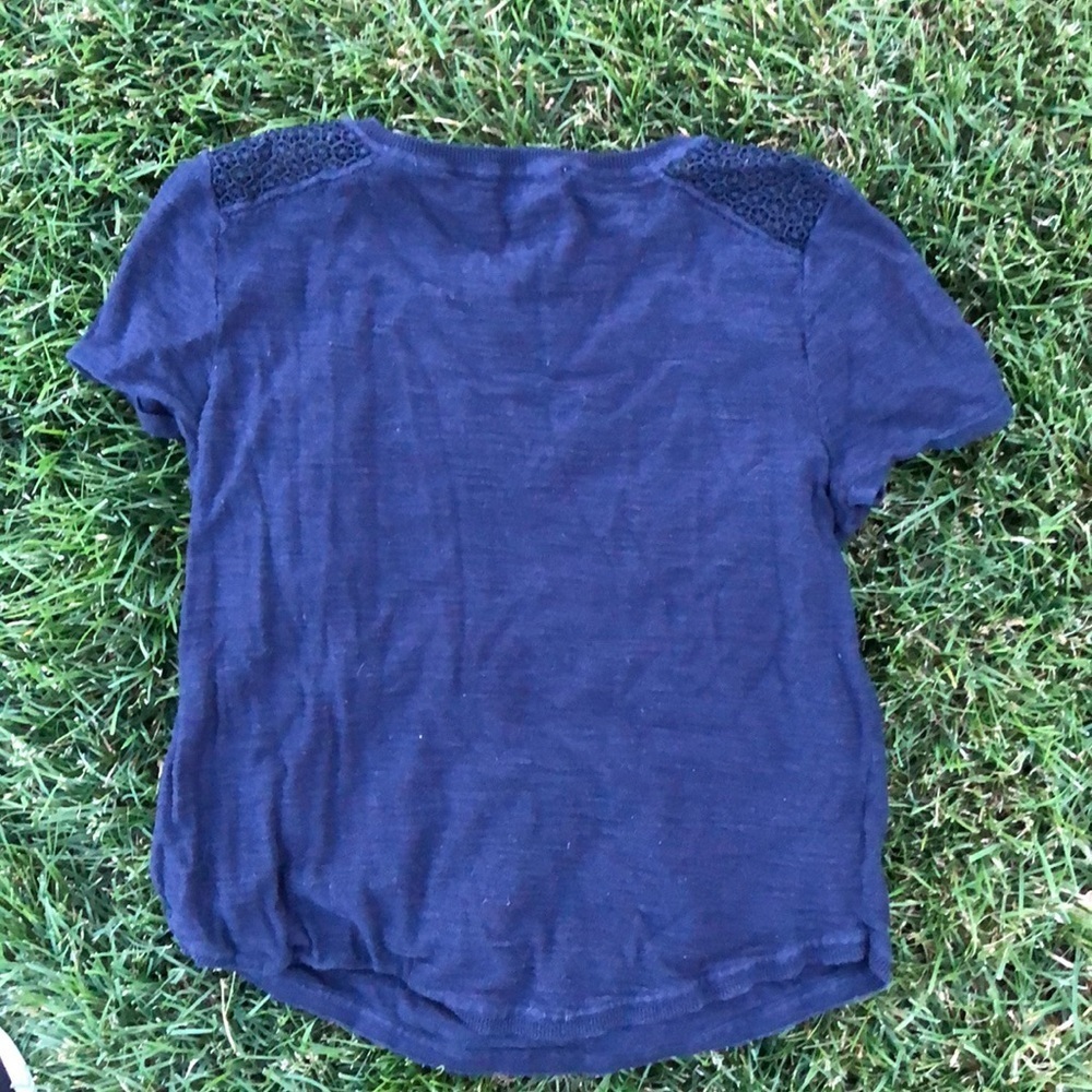 Loft navy shirt sleeve top - Picture 3 of 5